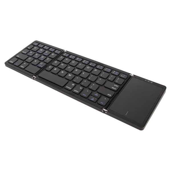 3-fold trådløst tastatur med touchpad, foldbart til tablet PC smartphone, indbygget batteri B089T sort