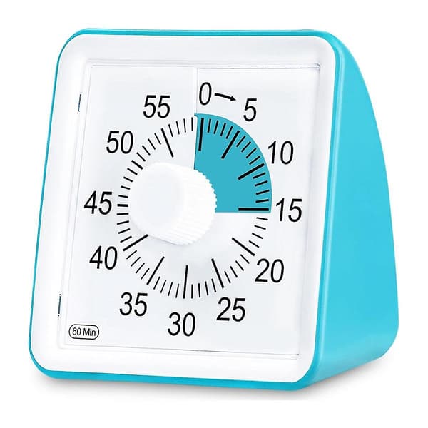 60-minutters visuel timer til børn, studieklassetimer, lydløs nedtællingstimer til lærere og voksne