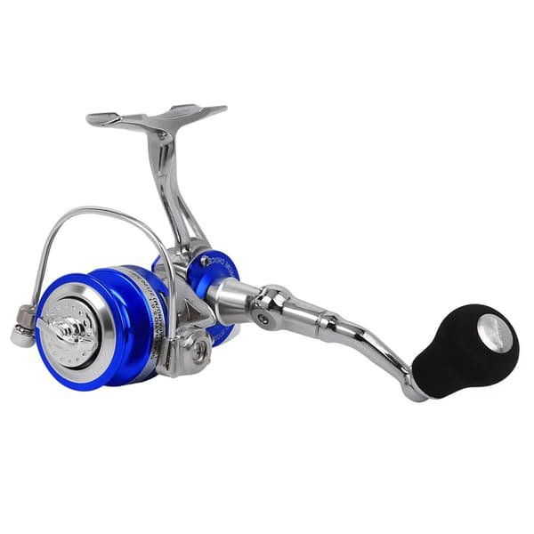 Helt Metall Mini Is Vinter Sten Havsfiske Drag Spinnrulle Blå Silver Utrustning