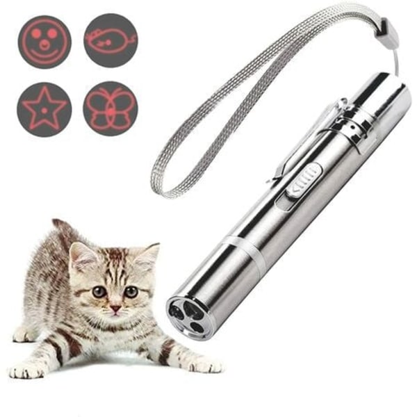 Kattleksaker, USB uppladdningsbar LED-ficklampa, multifunktionell kattträning
