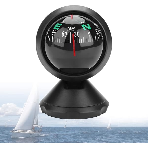 Bådkompas, Bilkompas Dashboard Digital Navigation Udforskningskompas, Sort Marinekompas Passer Til Båd Lastbil Bil