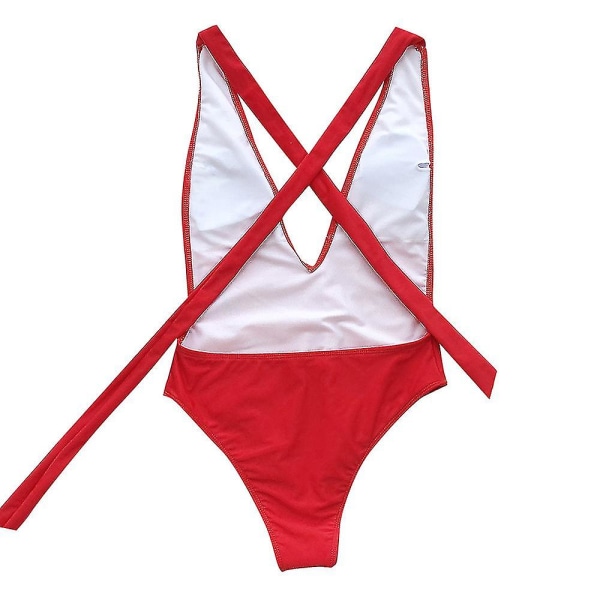 Kvinner Sexy Badedrakt Bikini One Piece Badetøy Red L