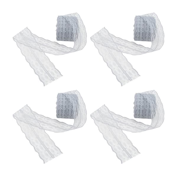 4 st Grå Nylon Spetsband Retro DIY Presentförpackning Dekorationstillbehör