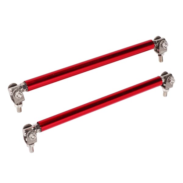 2 stk. 15 cm Røde Strækbare Rustfrit Stål Kofanger Læbe Diffuser Stang Splitter Støtte Trækstang