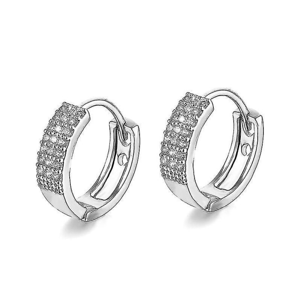 öronklämmor Geometrisk Silver Zirkon Micro Inlagda örhängen för födelsedagspresent
