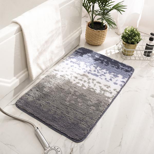 Enkel Nordic Home Flocked Gulvmåtte, Absorberende skridsikre gulvmåtter i soveværelse og badeværelse (
