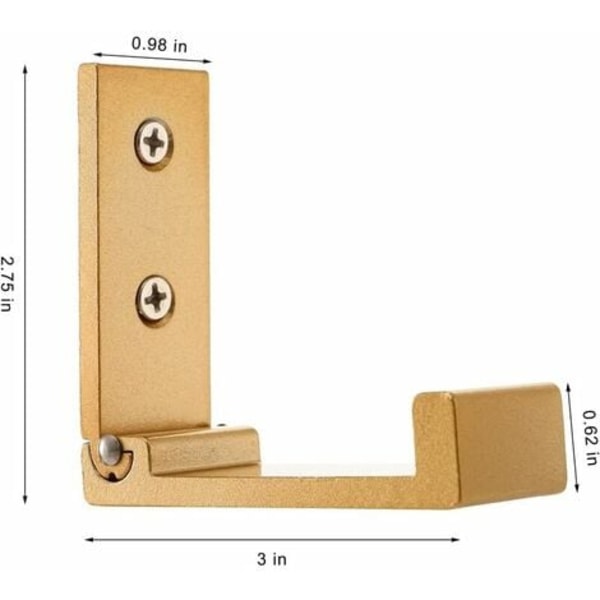 Sæt med 4 foldbare vægkroge - usynlige knagekroge, vægkrog i aluminium, vægkrog i aluminiumslegering 90° foldbar Coa