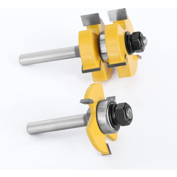 8 mm skaft matchad spont- och set 3 flöjt T-form träskärare träbearbetningsverktyg