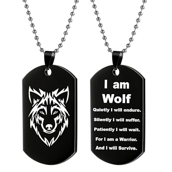 New Fashion Herrmode Wolf Hängsmycke med A Cause I Am Wolf