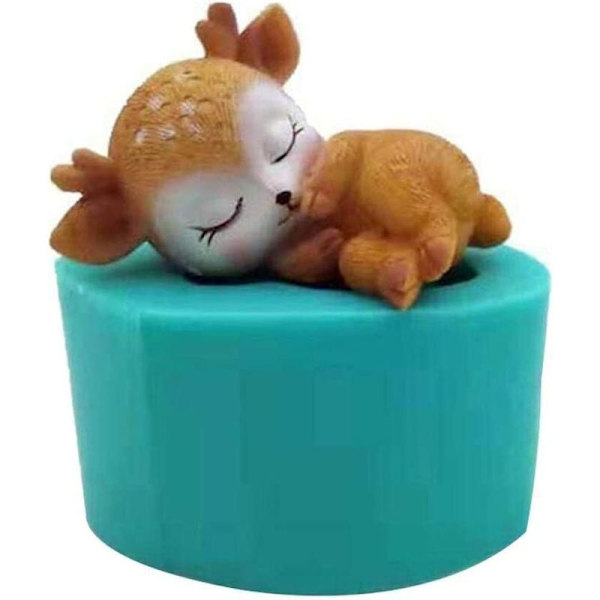 Resin Form 3D Dyr Stereoskopisk Hjorte Harpiks Silikone Form Sika Deer Silikone Lyseform 3D Form til DIY Craft Cake De