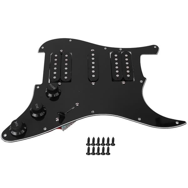Elgitarr HSH Humbucker Plektrumskydd Förkopplad Noire