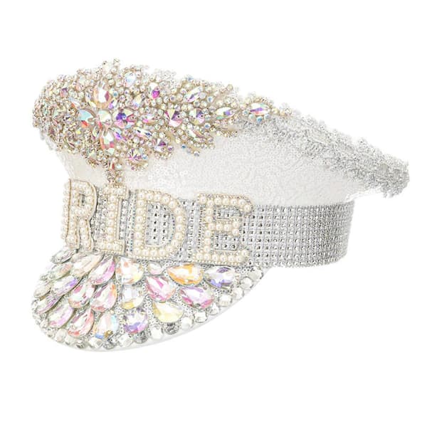 Strass Bröllopshatt för Bröllop Glittrande Fedora Paljetthatt Nyhet-Partyhatt Semester Kaptenshatt för Möhippa Silver
