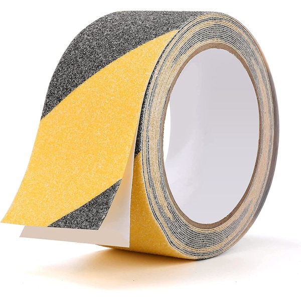 Sklisikker selvklebende tape Sklisikker tape for innendørs og utendørs, ideell for trapper og trinn, svart/gul, 5 cm X 10m