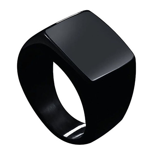 Vielsesring Ensfarvet Fingerdekoration Rustfrit Stål Mænd Firkantet Bånd Fingerring til fest Black US 12