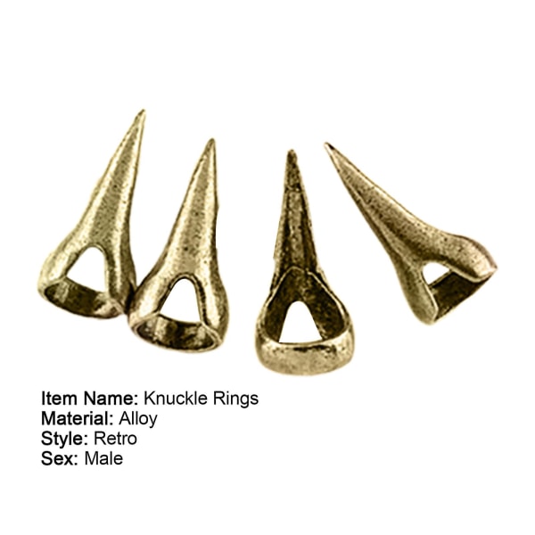 Knoke Ring Retro Smykker Gave Legering Finger Claw Knoke Ring Sett For Daily Life Bronze