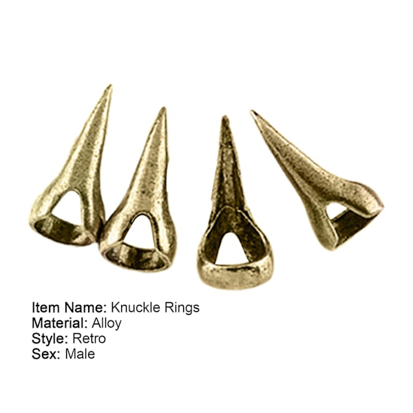Knuckle Ring Retro Smycken Present Legering Finger Claw Knuckle Ring Set för vardagen Bronze