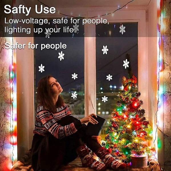 Solar String Lights Multicolor 100 Led Solar String Lights 10m 8 lägen Vattentät Solar Julbelysning för trädgårdar, bröllop, fest, hem, julgran