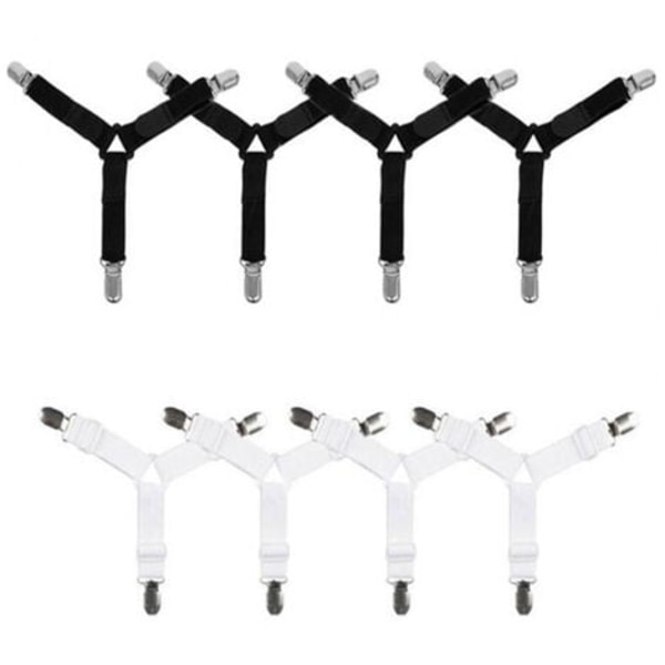Triangulär bladhållare Clip Justerbar blad Clip Blad Clip Spännehållare, 4st svart 4st vit