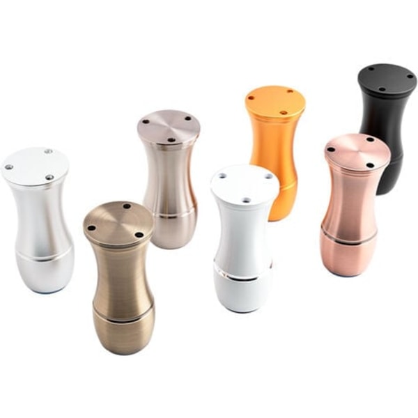 Pakke 8 cm tykke møbelben i aluminiumslegering Justerbare for hyller, skap, bord, benkeplater, kjøkken, skrivebord med 12 M