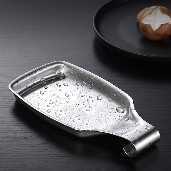 Skedstöd i rostfritt stål Silver Skedhållare Köksredskapsstöd för knivar Gafflar21*10,8 Cm