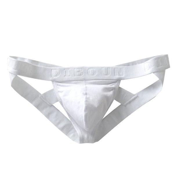 Mænd Sexet Bandage G-String Thongs Erotiske trusser Undertøj White 2XL