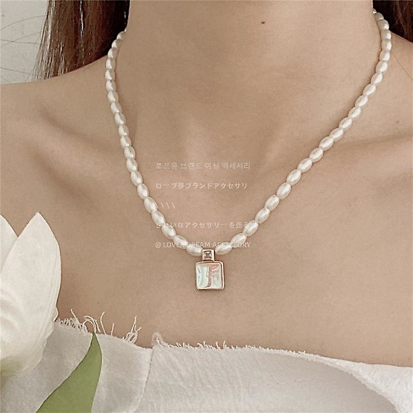 Halskjede Pearl Heart Stud Choker motesmykker Ac1237
