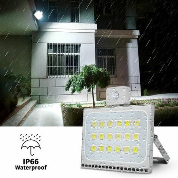 100 W ulkokäyttöön tarkoitettu LED-valonheittimen liiketunnistin vedenpitävä IP65 8000LM turvalamppu 6500K kylmänvalkoinen ulkokäyttöön tarkoitettu LED-kohdevalo Se