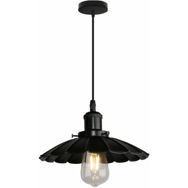 Industriell Retro Pendellampa E27 Modernt Sovrum Vardagsrum Kök Smidesjärn Pendellampa - Svart