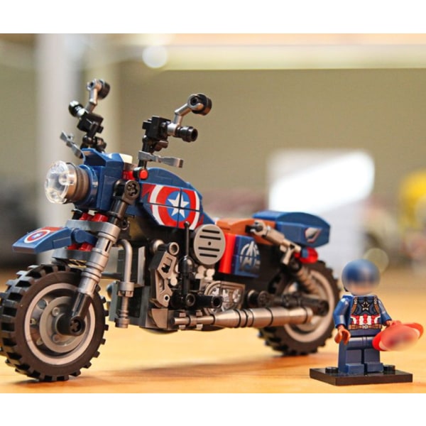 Harley byggeklodser motorcykel lokomotiv model legetøj dreng gave ([Medium] US team mounts [245 partikler] + gave),