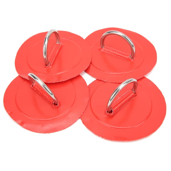 4 stk. Oppustelig Båd D Ring Patch PVC Holdbar Marine Rustfrit Stål Fast Spænde Rød