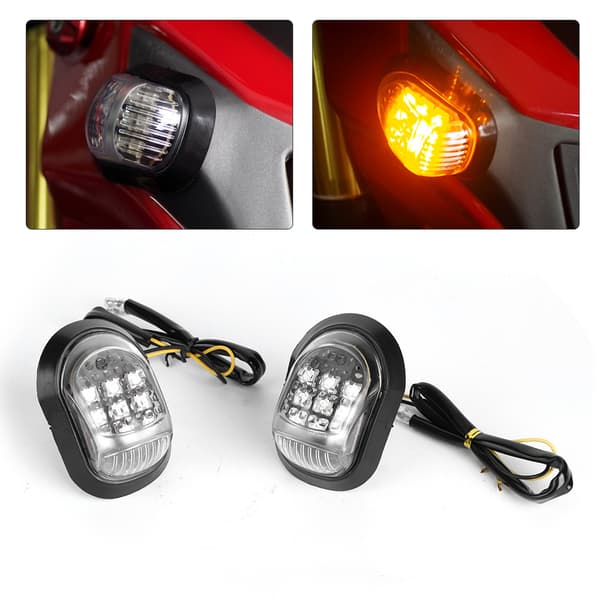Universal 9 LED Motorcykel Blinklys Blinker Blinklygte 12V Gul