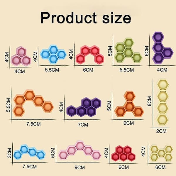 Push It Pop Pussel Fidget Spel Stresslindring Hexagon Pussel Bubbla Leksaker Gåvor