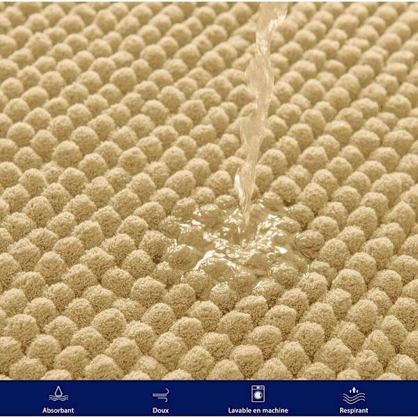 Beige, 40 * 60 cm Skridsikker pude til børnebadeværelse Superabsorberende bademåtte Maskinvaskbar mikrofiber udgangspude til brusebad，Til toi