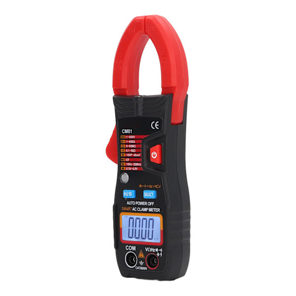 Digital klem-meter multifunksjonell AC DC Amperemeter Smart Auto-område Multimeter 1V til 600V