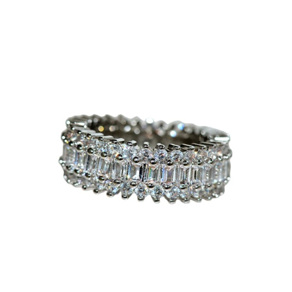 Kvinnor Creative Glittrande Cubic Zirconia inläggningar breda band ringar smycken present Rose Gold US 7
