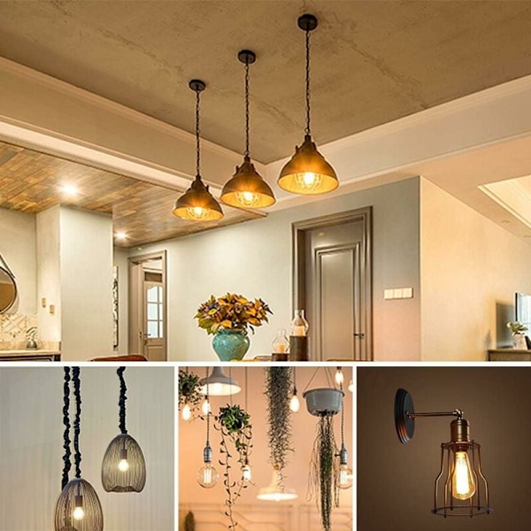 4W Clear-2700K Varmvit ST64 glödlampa Brun Retro Tungsten Light Cafe Bar Glödlampa, för vardagsrum, säng