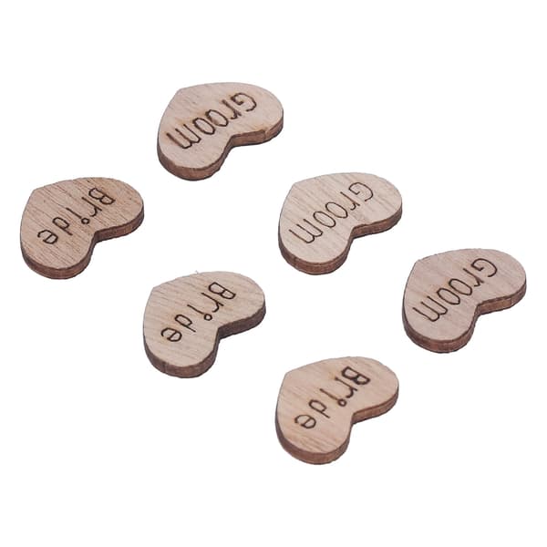 400 stk. Hjertekonfetti 2x1,5 cm Flat Bakside Design Gravering DIY Bryllupsdusj Håndverk