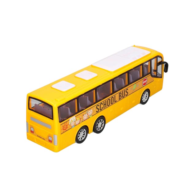 Mini Buss Modellbil Hög Simulering Gul Tröghetsleksak för Barn 3 År Heminredning Gåva