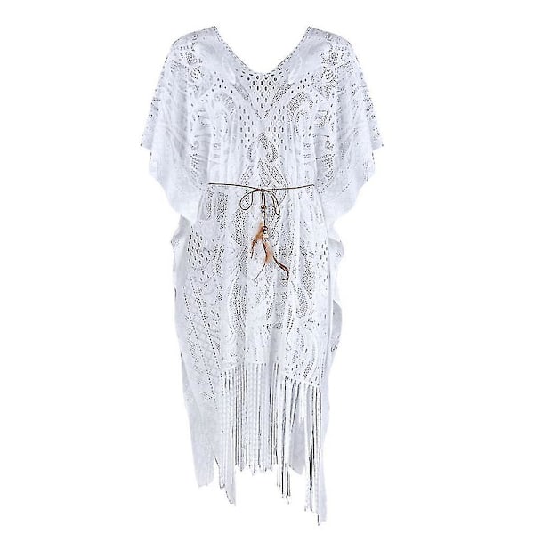Lace Bikini Cover Up Half Sleeve Suncreen Beachwear Dress