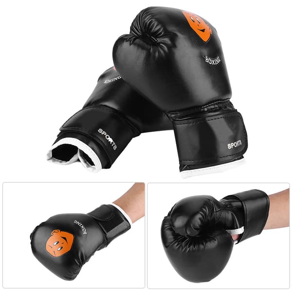 Svarta boxningshandskar för barn för Muay Thai, Sparring, Kickboxning och Grappling