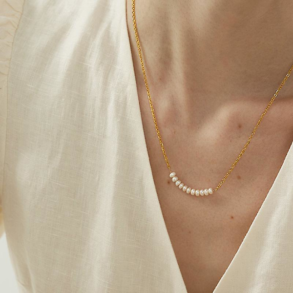 Halskjede Pearl Smile Stud Jenter&#39; Motesmykker Ac3060