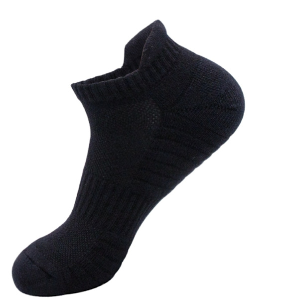 Professionella löparstrumpor herrsportstrumpor tjocka svettabsorberande bomullsstrumpor som andas (vätesvarta [sportmodell] ZD026 en one size 38-42 yards