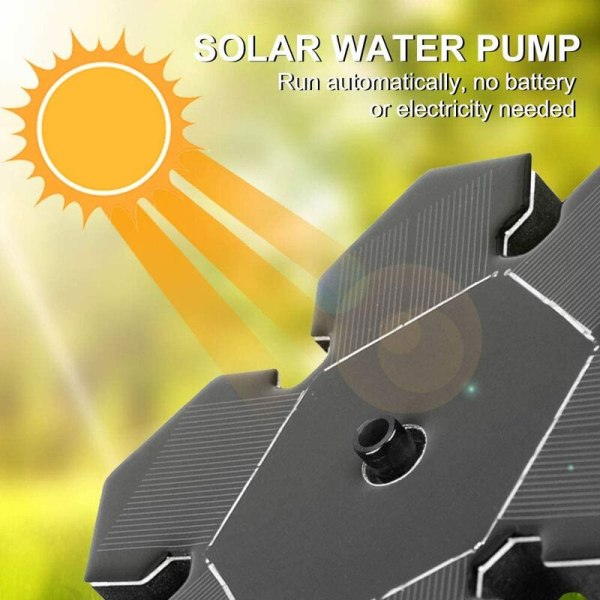 Solfontän, soldammpump utomhusvattenpump Solarpump med monokristallin solpanelsfontän
