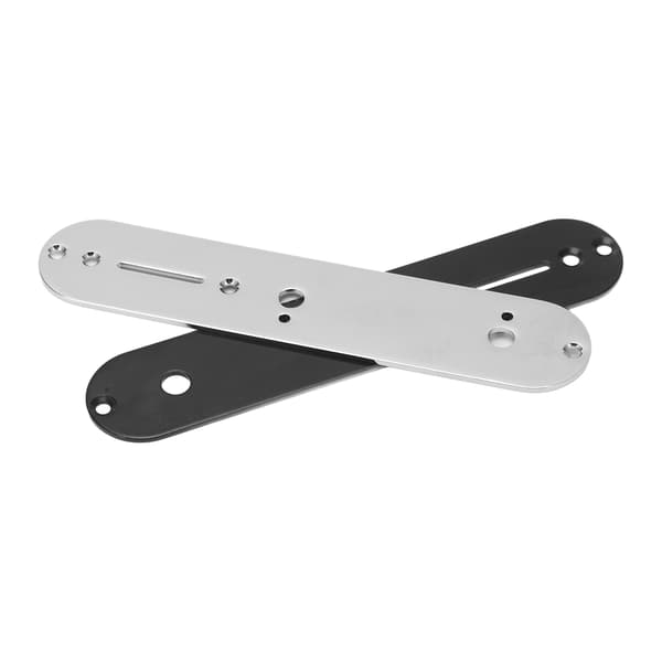 2 stk. Elektrisk Guitar Kontrolplade Metal Tilbehør Sølv Sort til TL