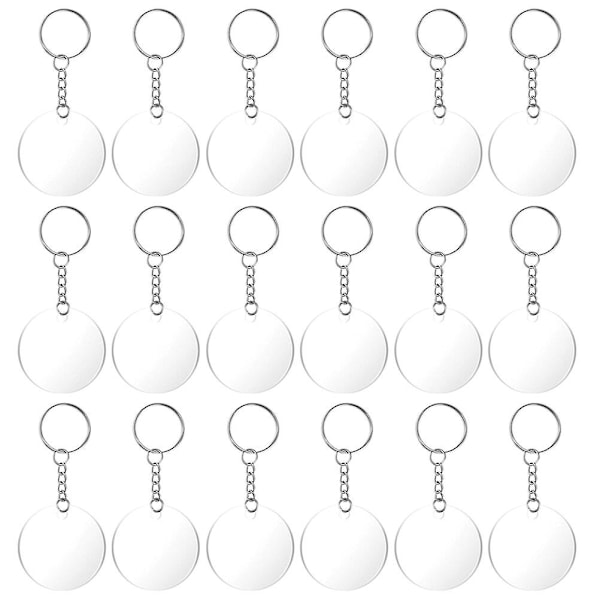 60 kpl pyöreä akryyli-avaimenperä set (akryyliavaimenperä, avainrengas)