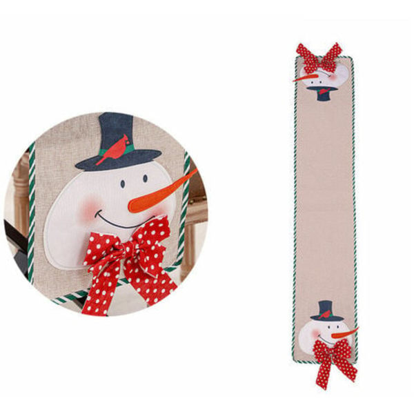 Julbordslöpare, Burlap Snowman Julbordsdekorationer för hem, kök, matsal, bondgård, inomhus, Ou