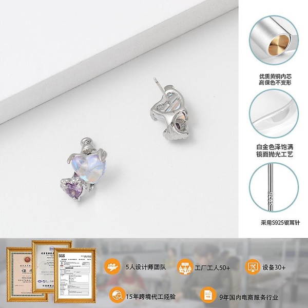 Ørering Heart Stud Silver 925 Fashion Jewelry Ac7171