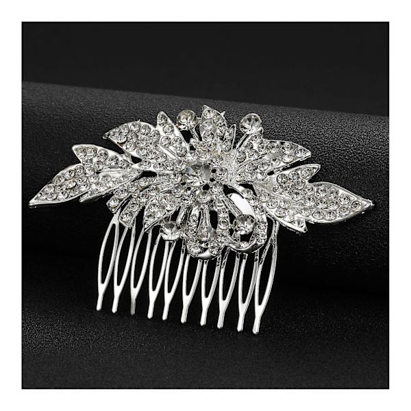 Hårkamlegering Inlagd Rhinestone Butterfly Leaf Comb Daily Casual Headwear 1