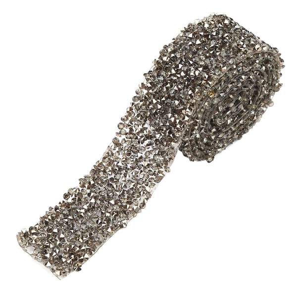 Grå Sparkle Crystal Rhinestone Bånddekorasjon, 1 Yard, 30mm