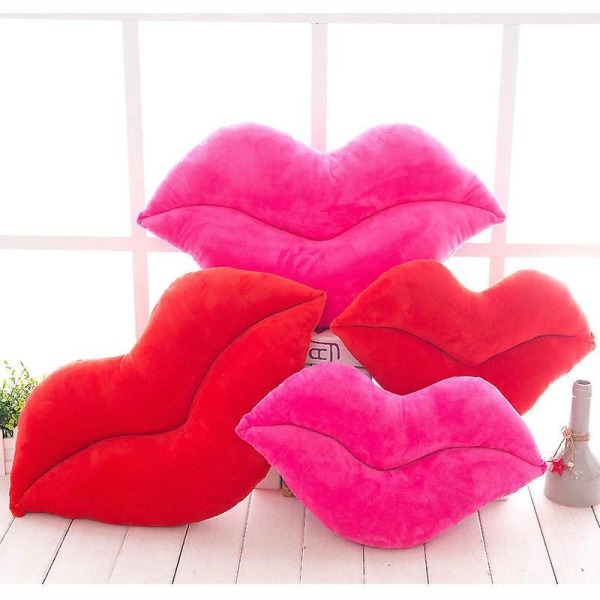 Kreativ sexig vackra röda läppar kudde (30cm, rosa) 30cm Pink